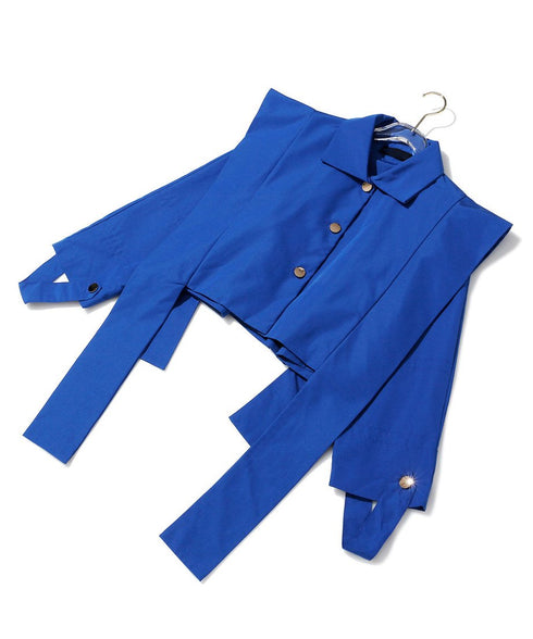 Draped Cutout Shoulder Jacket